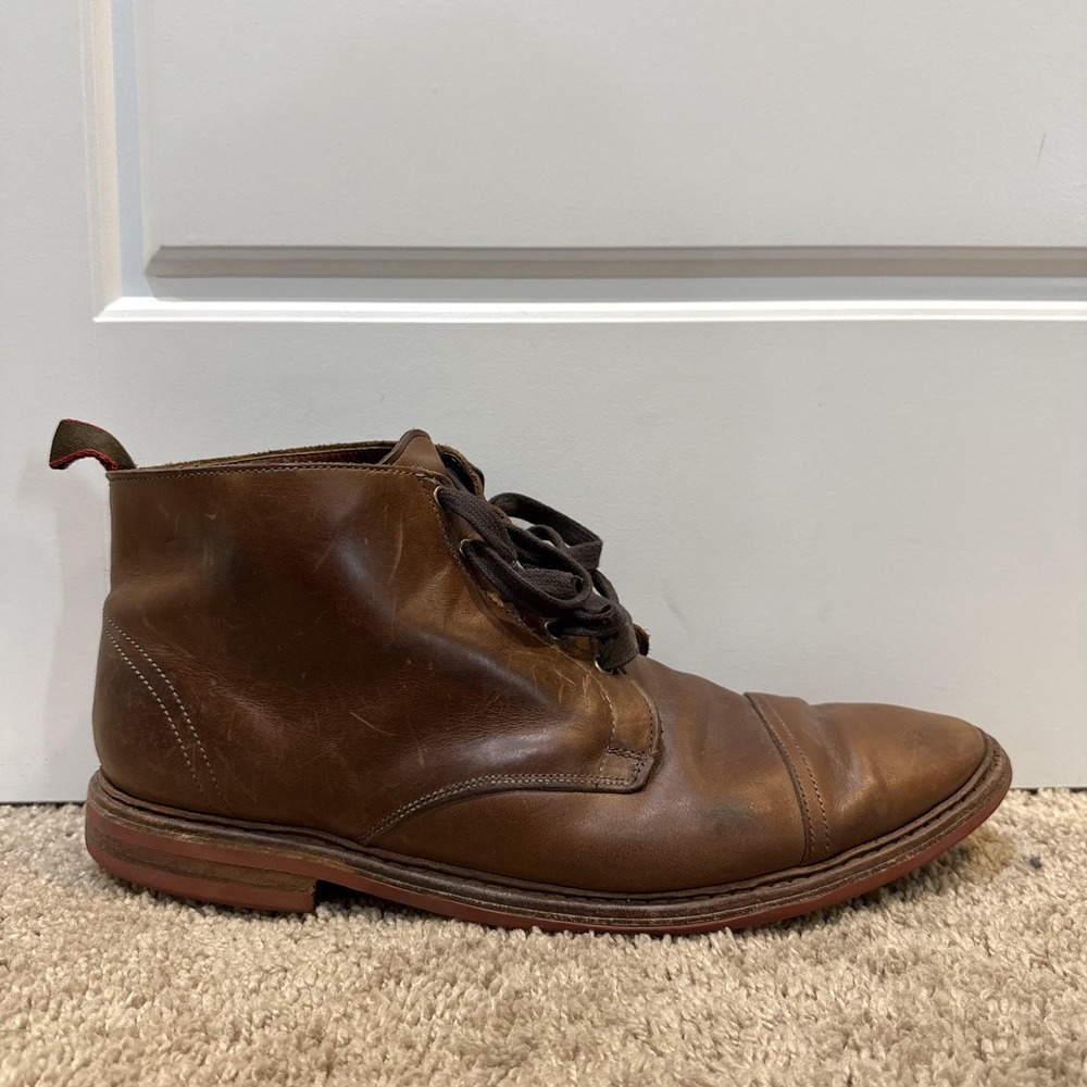 Allen Edmonds Patton Chukka Boots Mens Size 14 Brown Leather Waterproof Sole